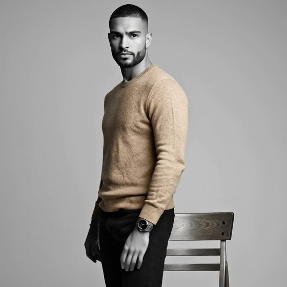 Men’s-Crew Neck Sweaters-Light Weight-Lt Gray-or Tan-60% Cotton-Preowned-Sz XLT