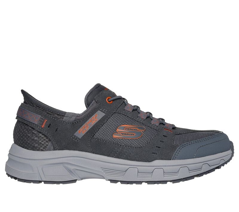 Skechers Men’s Oak Canyon Slip-In Hiking Shoes – 237450 – Gray/Orange