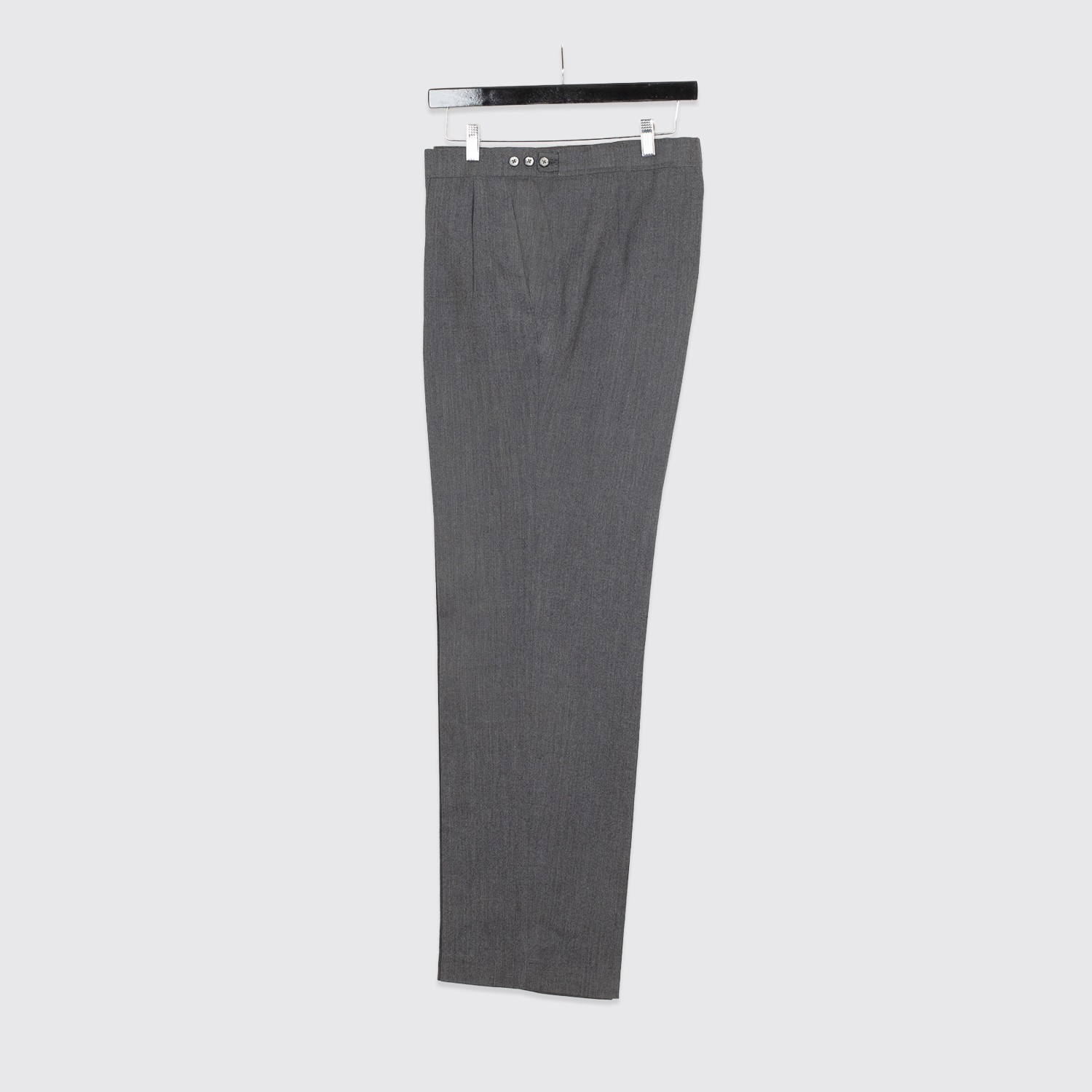 Anderson & Sheppard Suit Size 44L Gray Herringbone Wool Vintage Made in England