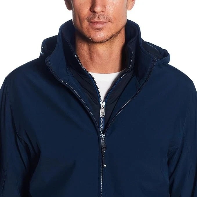 Weatherproof Men’s XL Hooded Parka Jacket Blue Waterproof Quilted Lined JCK177