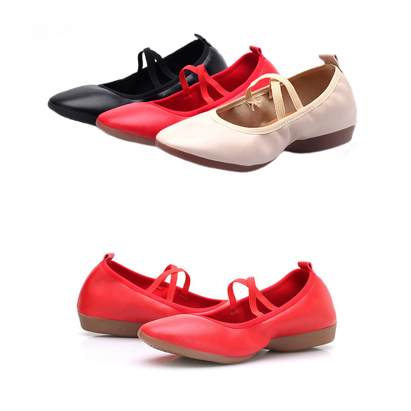 Women’s Dance Shoes Soled Flat Heel Soft Pu Leather Professional Dance Shoes