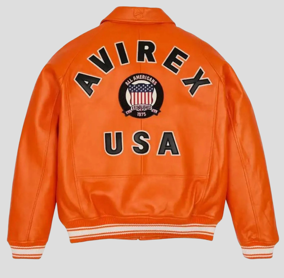 New Men Avirex Genuin Leather Bomber Jacket Iconic USA Design Personalized Gift