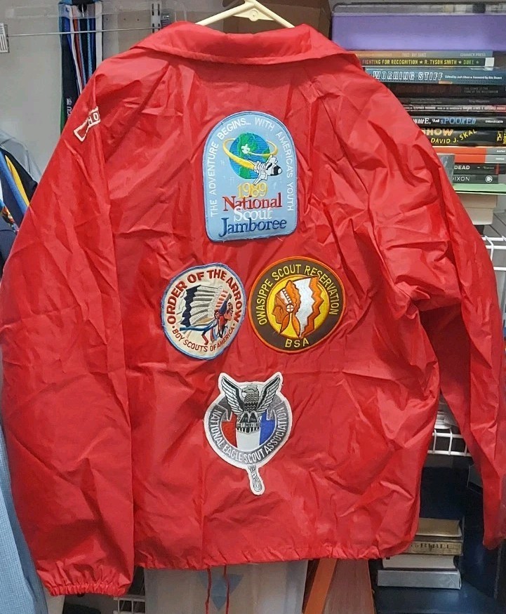 Vintage Boy Scouts of America Nylon Jacket XL BSA w/ Order Arrow Jamboree NESA