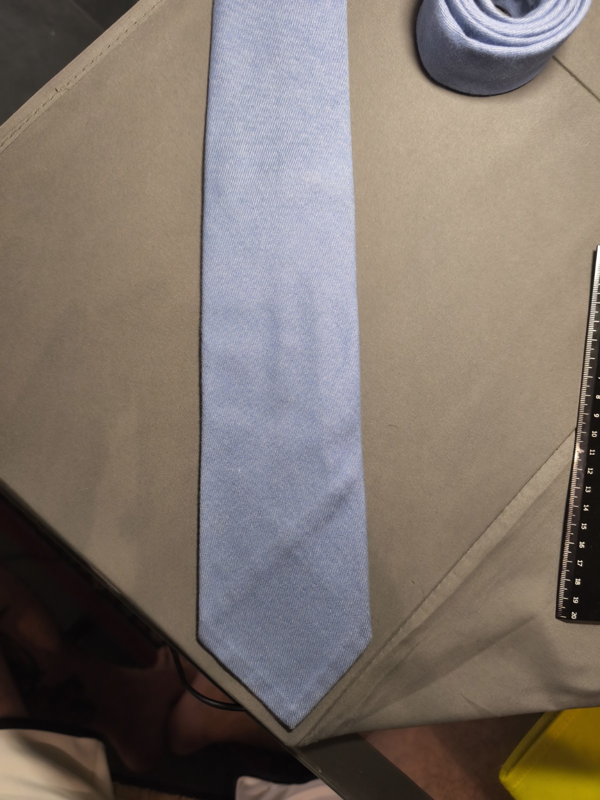 A. Di Capua Napoli – Cotton Tailored Tie Solid Color Blue Jeans