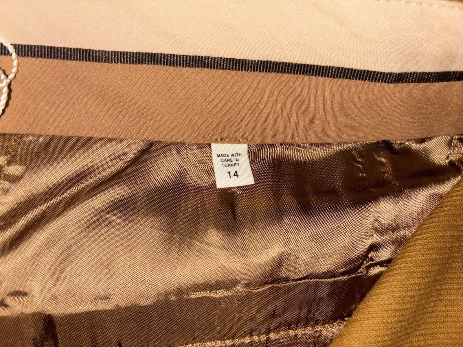 DÔEN Women’s Brown Corduroy Straight Ankle Pants High Rise Pockets Size 14