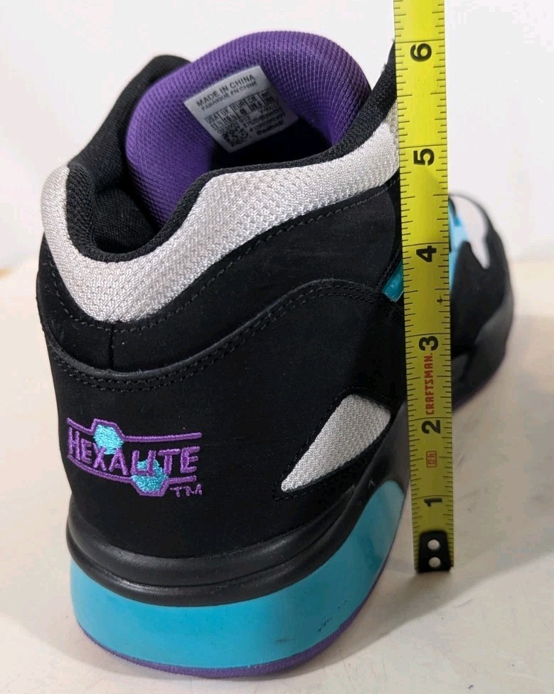 Charlotte Hornets Reebok Pump Omni Lite Shoes size 11.5 Teal Black White