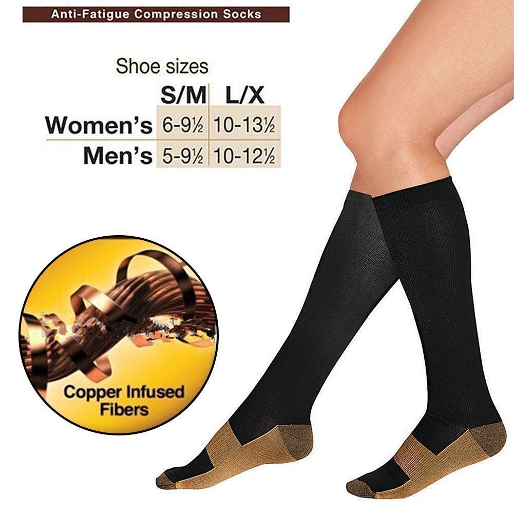 5 Pairs Copper Compression Socks 20-30mmHg Graduated Support Men’s Women’s