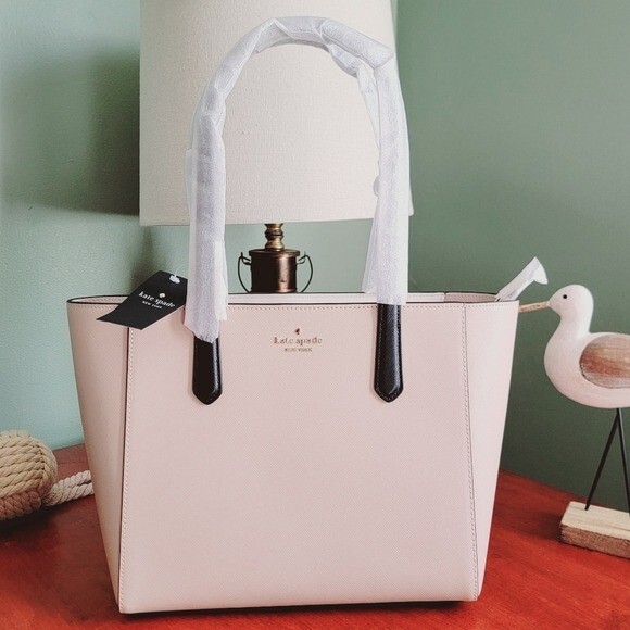 NWT Kate Spade KL006 Staci Warm Beige Saffiano Leather Tote Bag