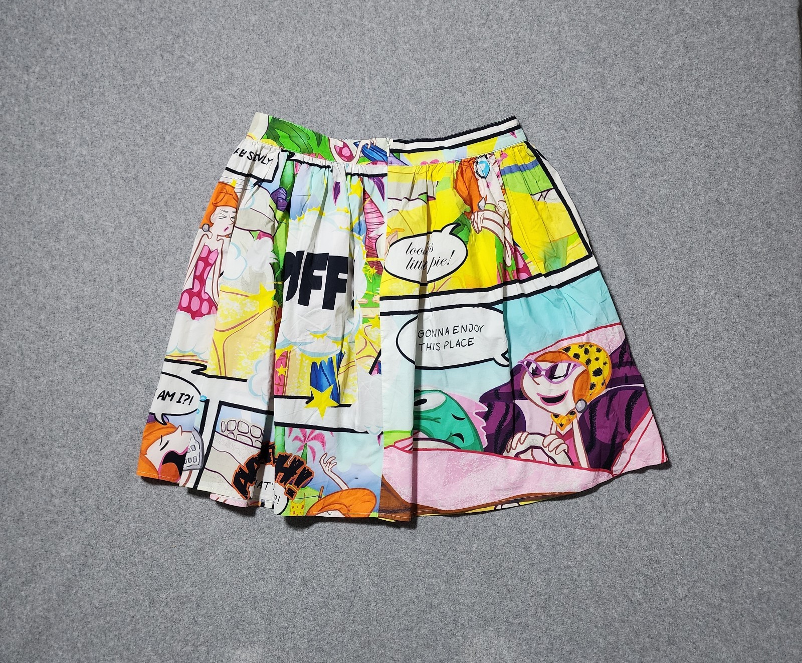Moschino Cheap and Chic Multicolour Comic Print stone age skirt size M