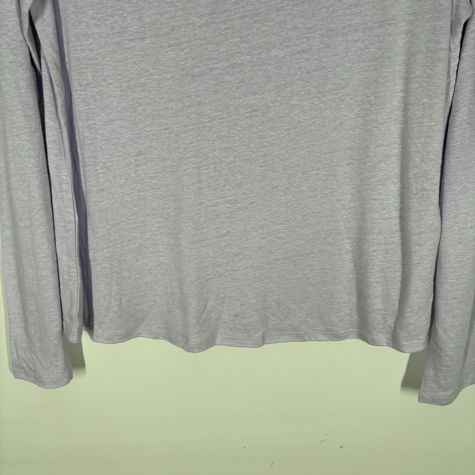 Eileen Fisher S Lavender Organic Linen Jersey Long Sleeve Crew Neck Tee NWOT