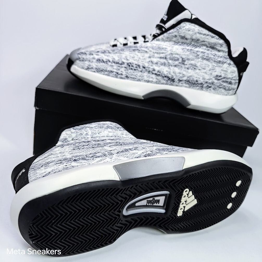 Adidas US 11.5 Men’s White Black Silver Snakeskin Rare Retro Crazy 1 GY2405 NIB