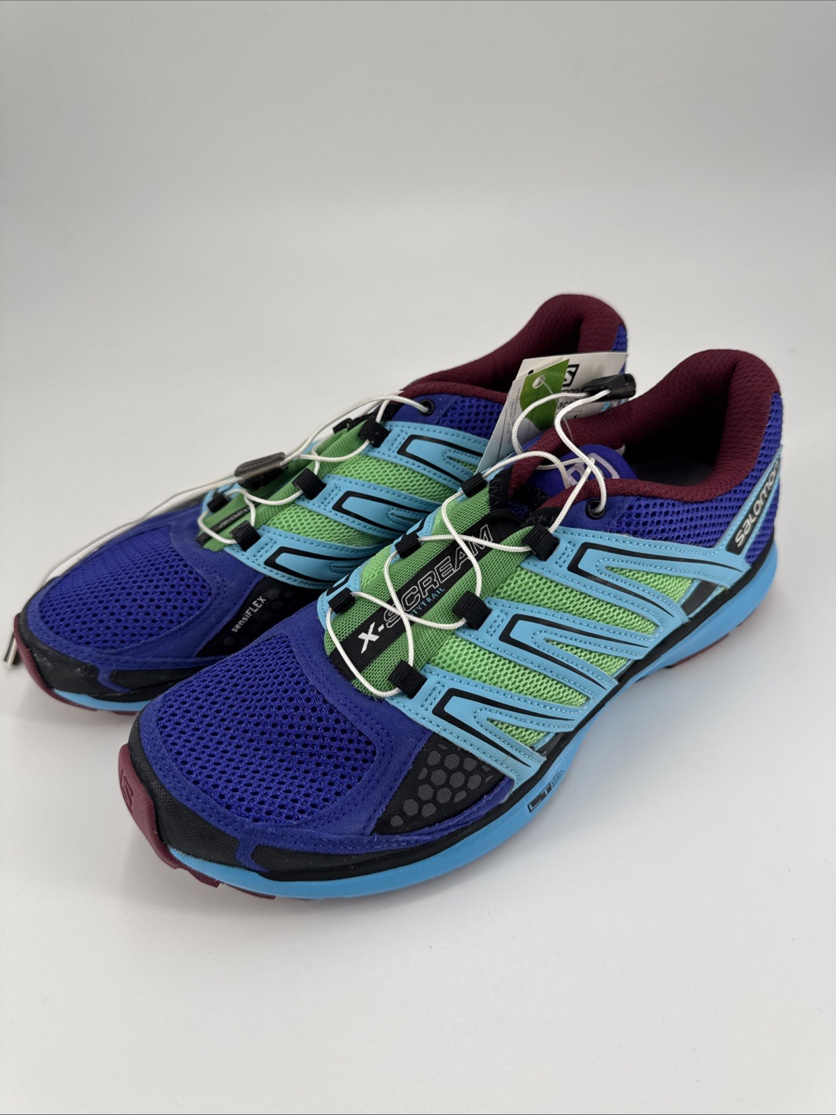 Salomon X-Scream Women Mens Trail Running Shoe Size 9.5 Athletic Blue Green Mesh