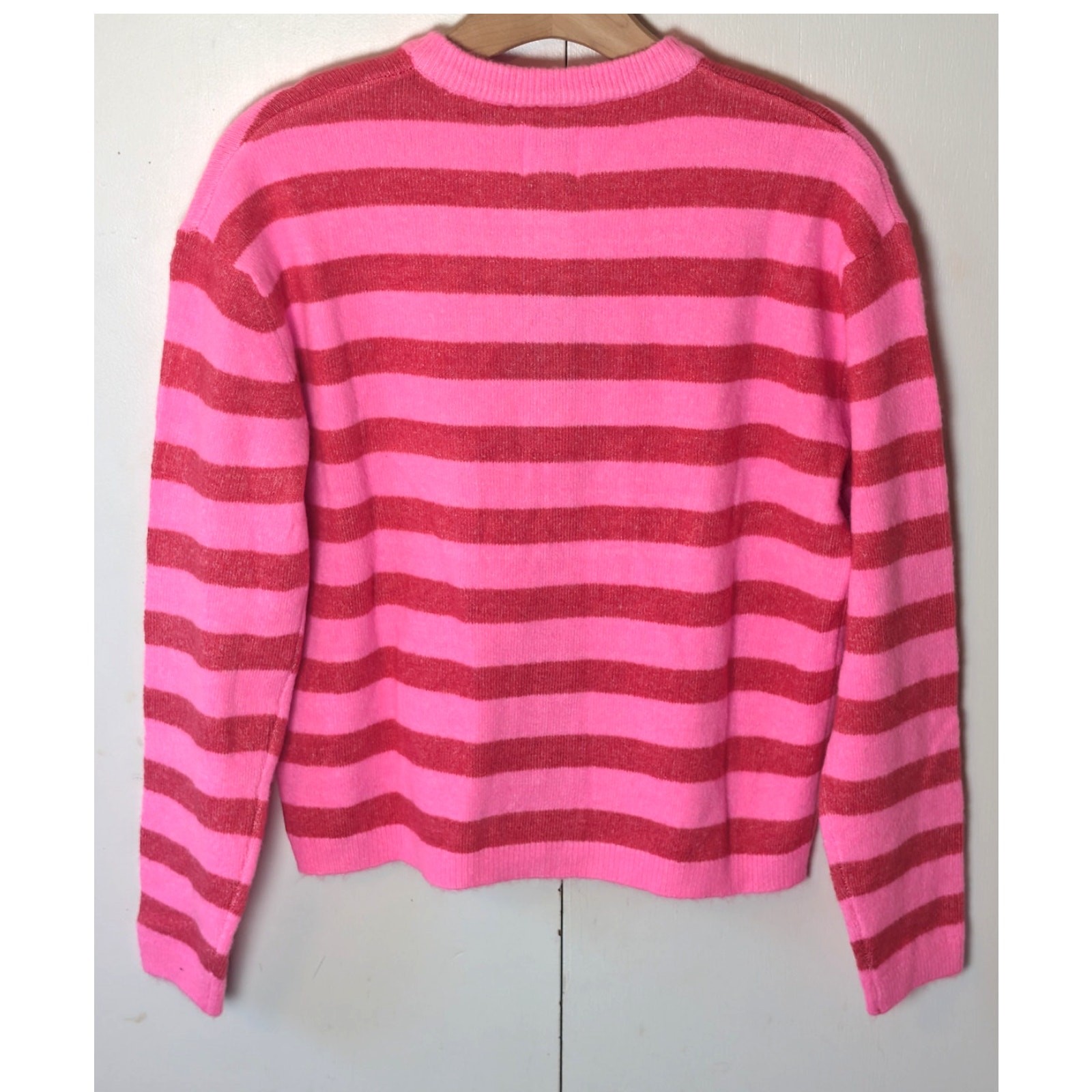 Joylab Bright Pink Striped Button Up Cardigan XS
