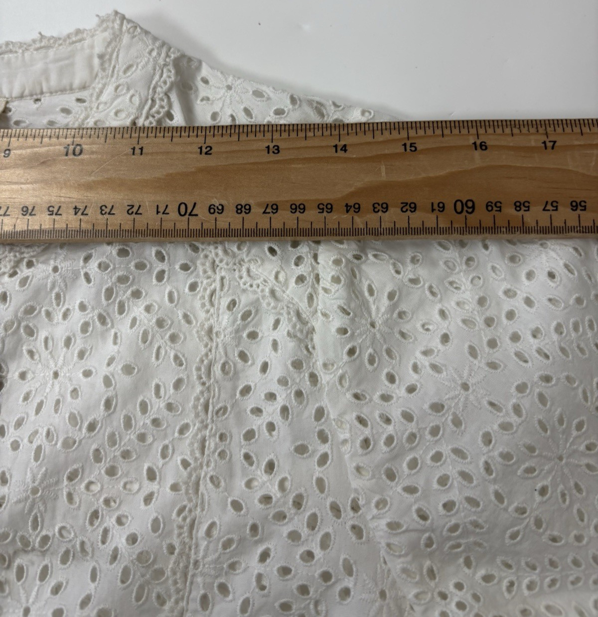 Boden White Eyelet Embroidered Cotton Blouse Women’s UK 12 US 8 Button Front