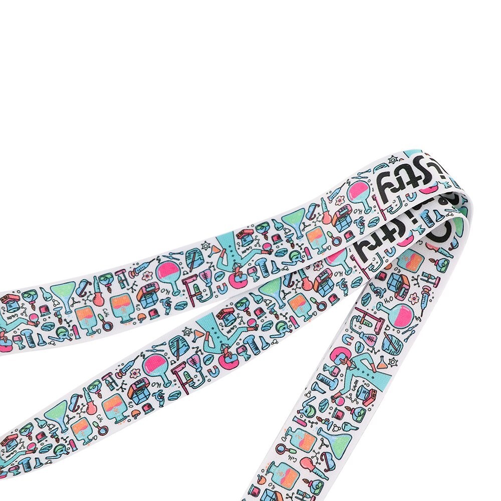 Chemistry Science Lanyard Cute Lab Beaker ID Badge Holder Keychain Strap
