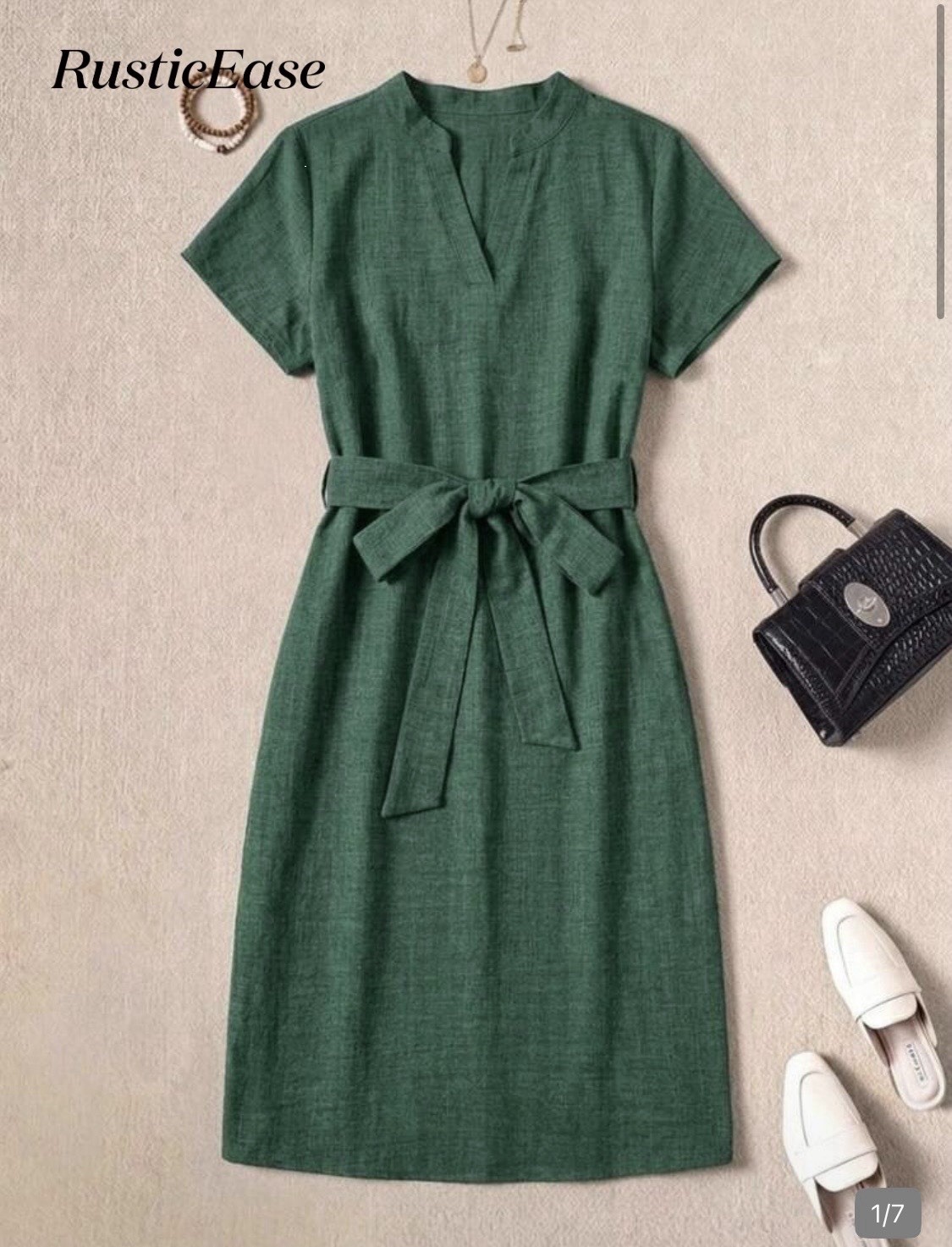 EMERY ROSE Women’s A-Line Waist Belted Dress Casual Dress Summer