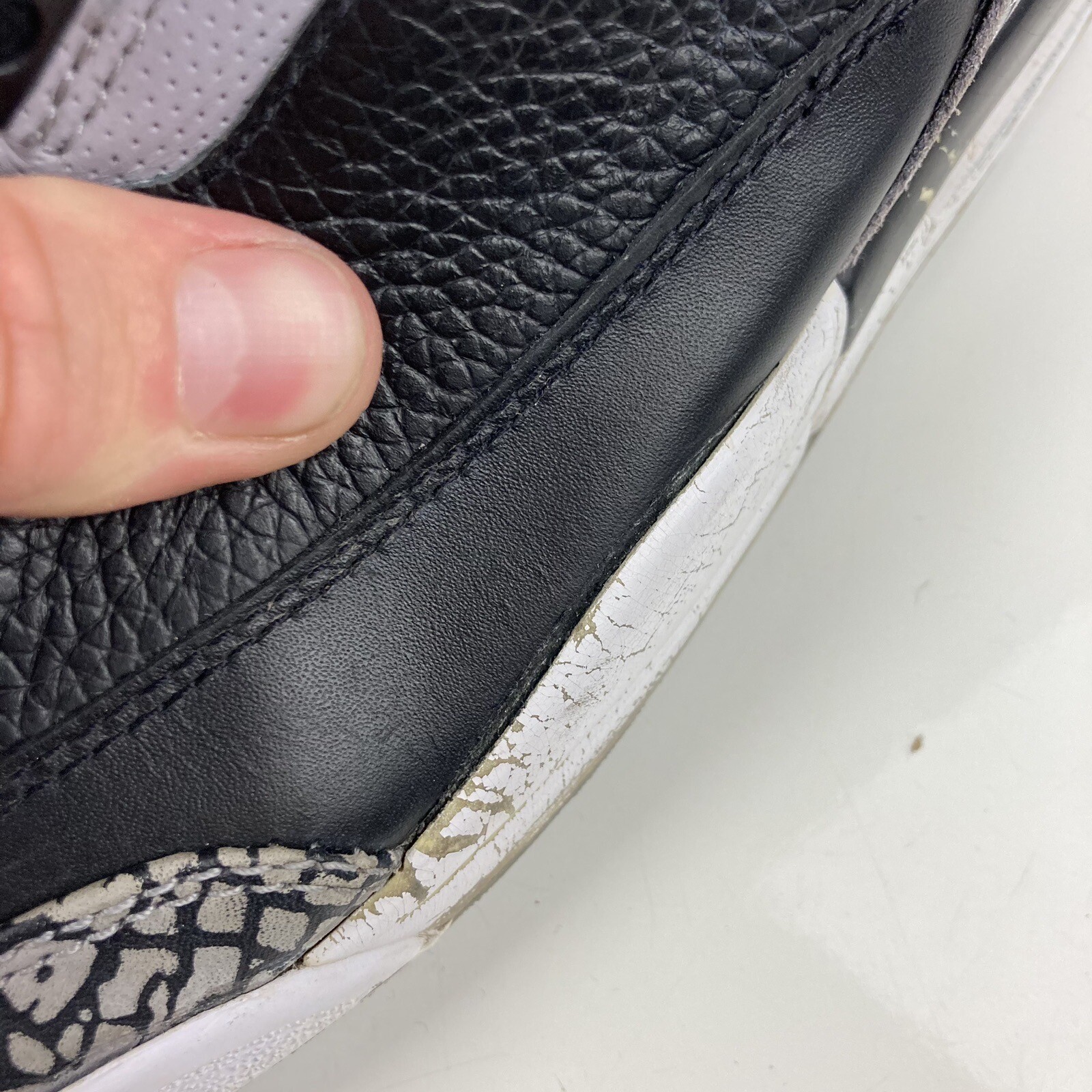 Nike Air Jordan Retro 3 Black Cement CDP 2008 Basketball Shoes Size 10.0 (Read)