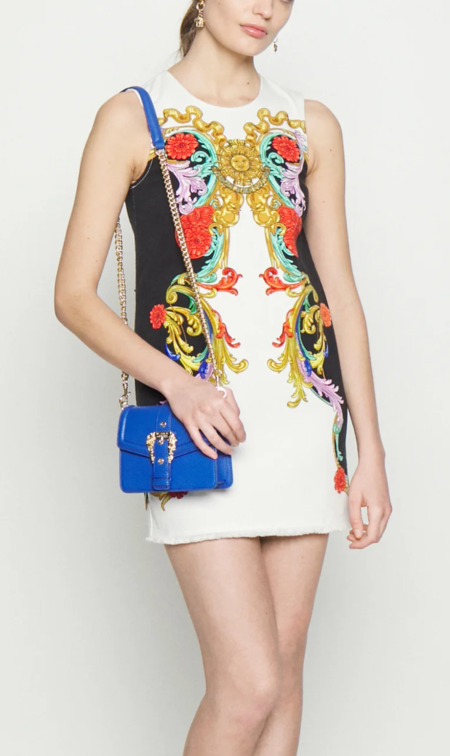 VERSACE JEANS COUTURE BULL PANEL SUN BAROQUE Denim Dress Denim Dress Mini Dress S