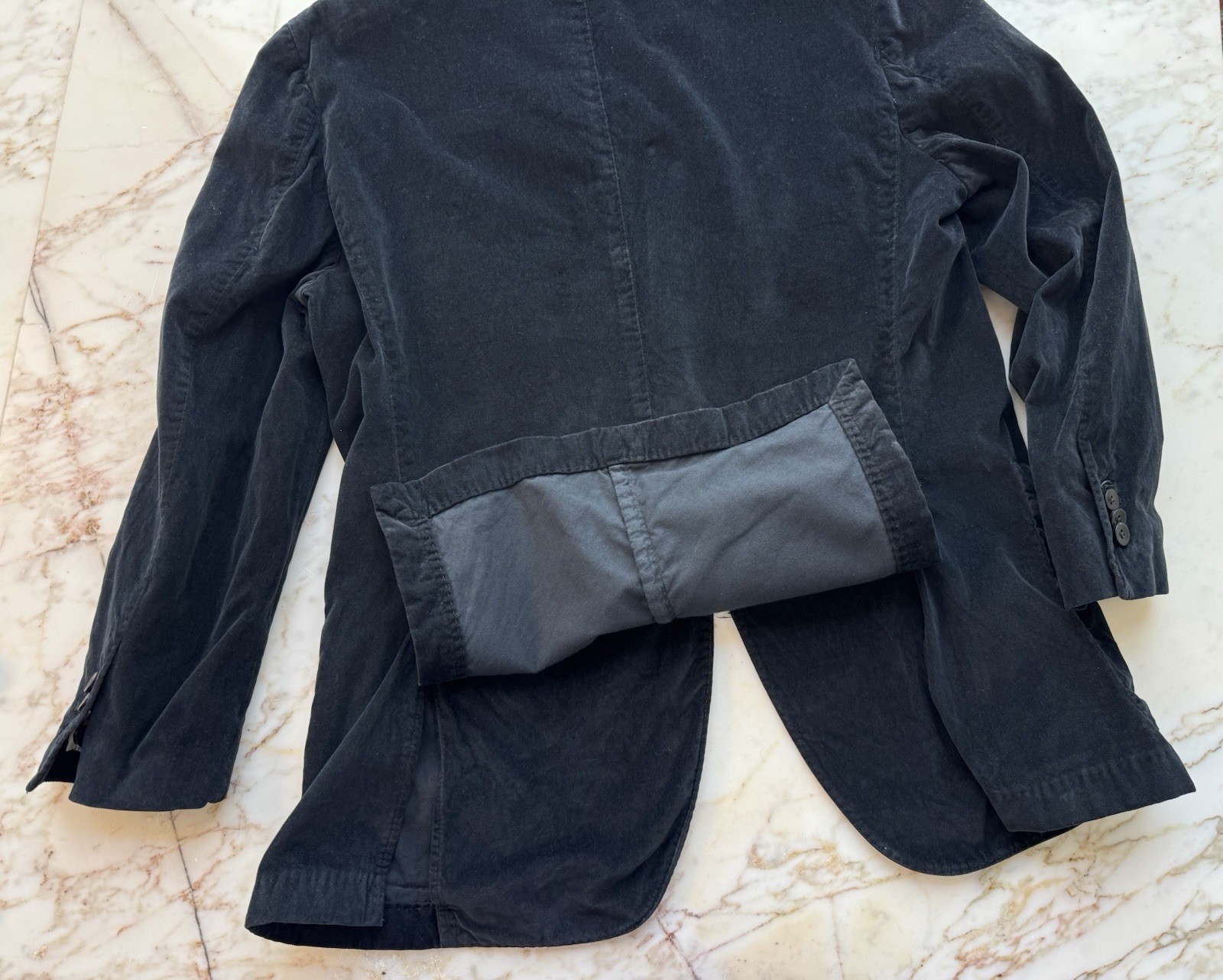 Boglioli K Jacket Black Cotton Moleskin Unstructured Blazer Sport Coat IT 52 42