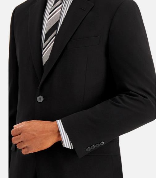Nautica Mens Black Stretch Modern fit 2 Piece Suit 40 L / 34W NEW $395 NA000277