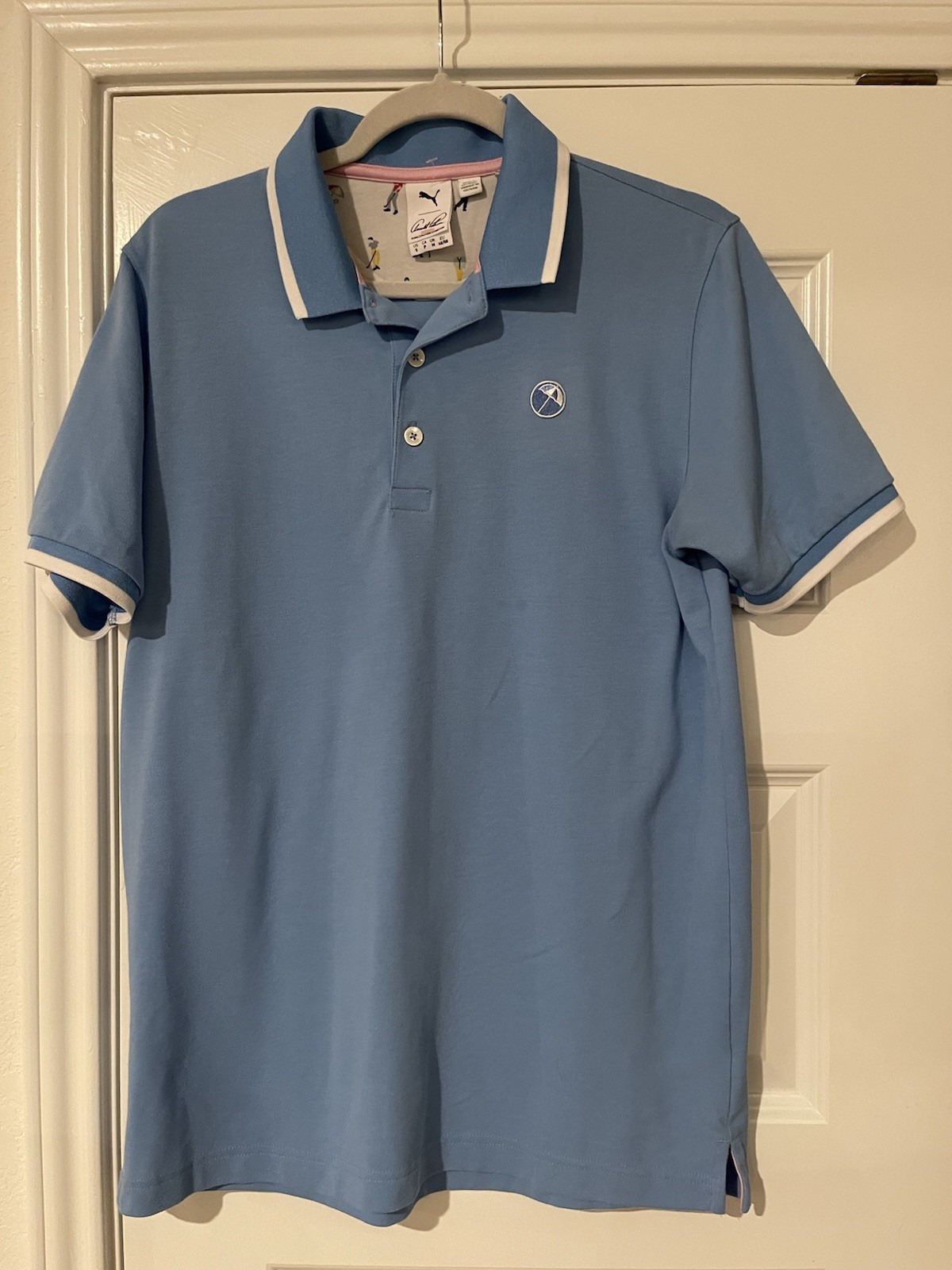 Arnold Palmer Men’s Golf X Puma Sky Blue Size Small Polo 100% Cotton