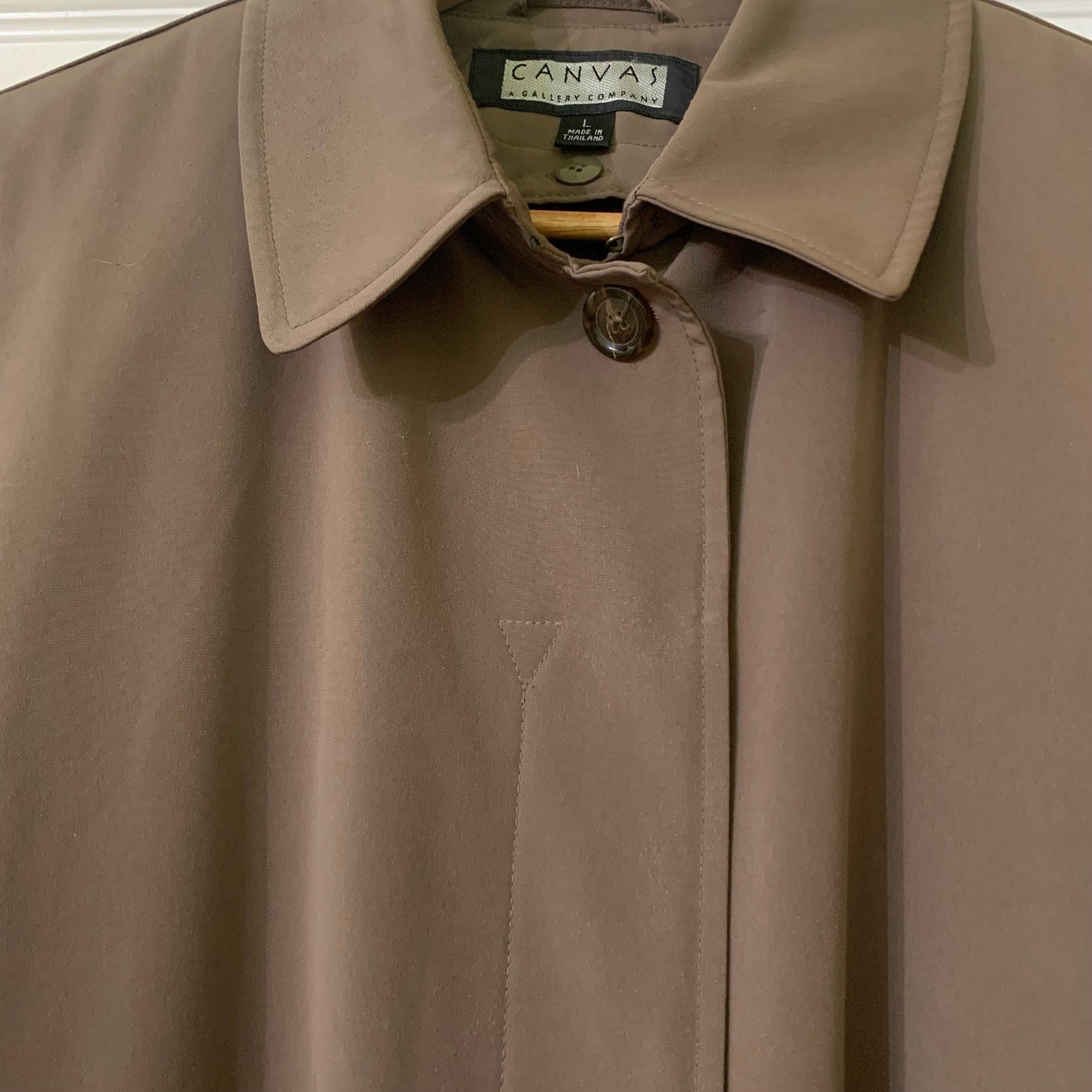 Canvas A Gallery Company Taupe Brown Full Length Trench Coat Removable Liner L