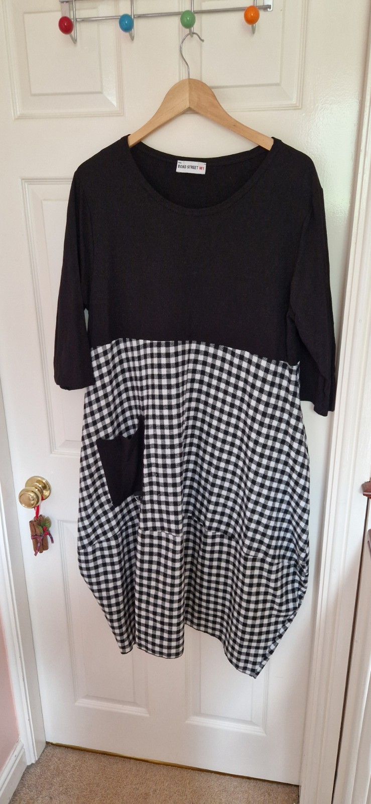 Bond Street W1 Jumper Dress 100% Cotton One Size with Pocket Made In Italy