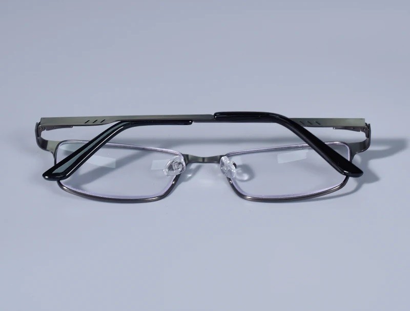 Men Women Reading Glasses Rectangle Metal Frame Spring Hinge Vision Eyewear