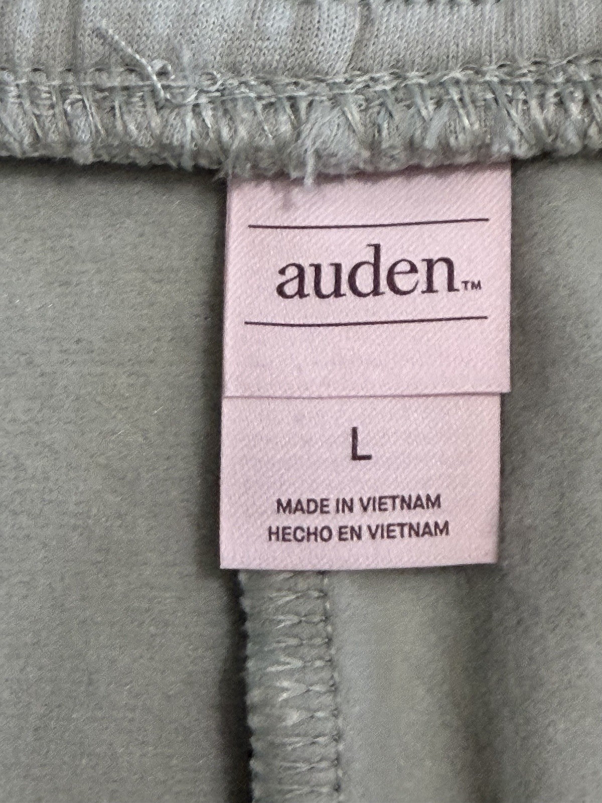 Auden Women Mid-Rise Fleece Drawstring Light Green Shorts Size L NWT