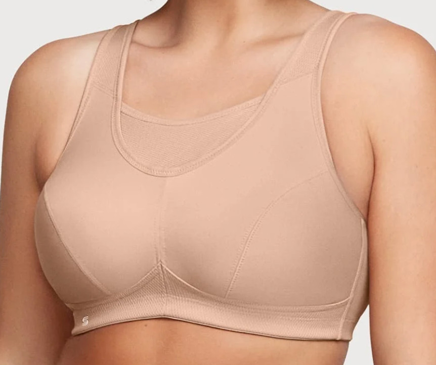 Glamorise Sport 34DD No-Bounce Camisole Sport Bra 1066 Wire Free Cafe