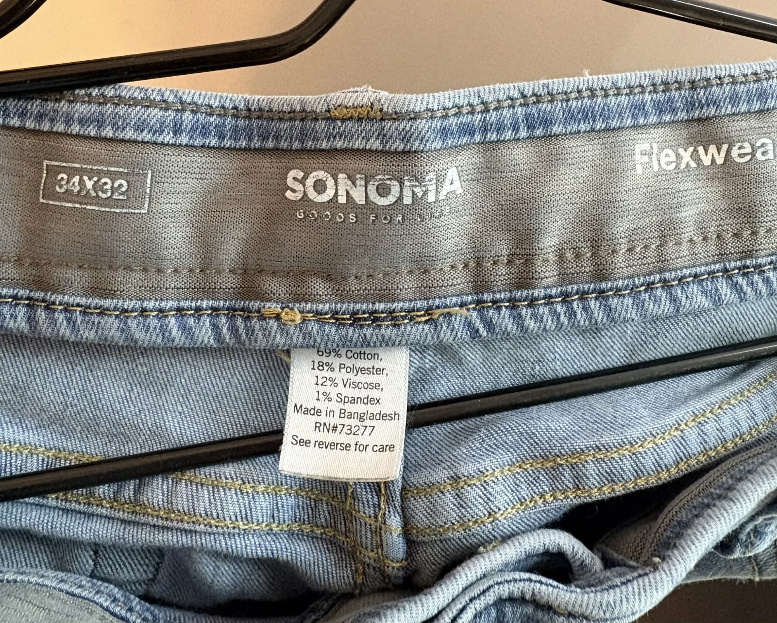 Men’s Jeans Size 32×34, Blue, Straight Stretch, Casual