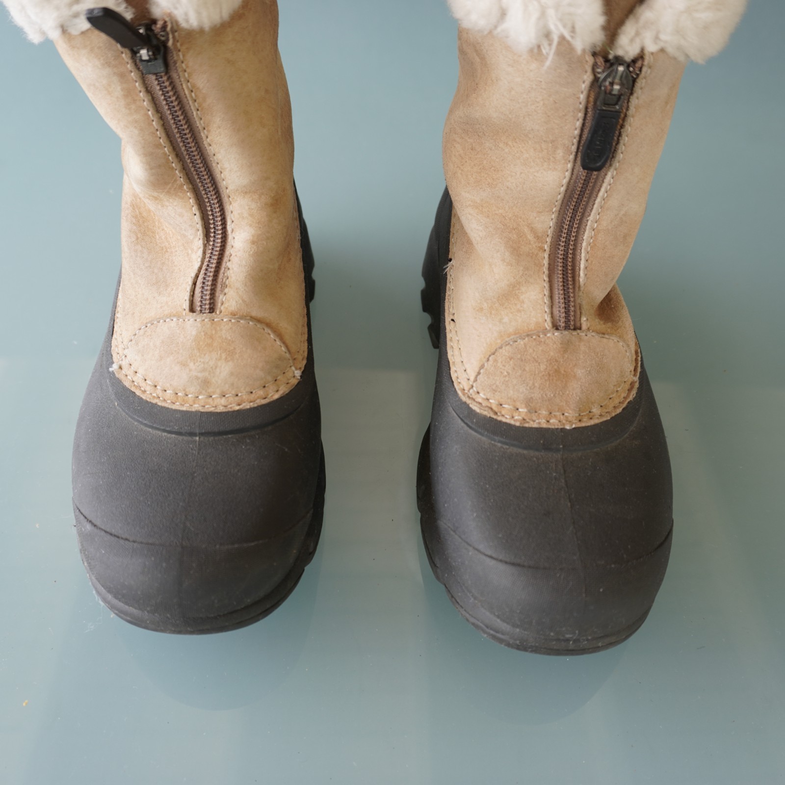 SOREL Snow Angel Zip Winter Boots Womens 6 Suede Waterproof Fur Insulated Brown