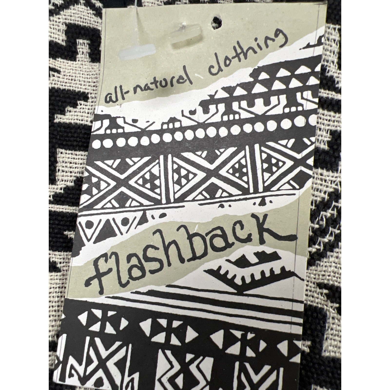 Flashback Cropped Jacket Women Size S Black Cream Geometric Tribal Cotton New