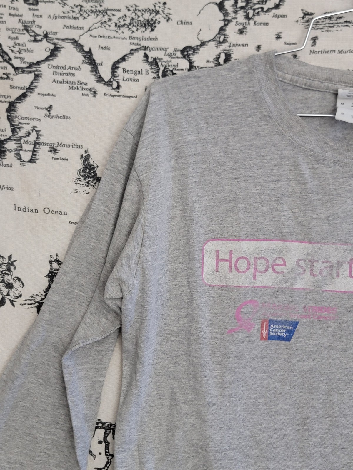 Gildan Heavy Cotton “Hope Starts With Me” American Cancer Society Long Sleeve T-