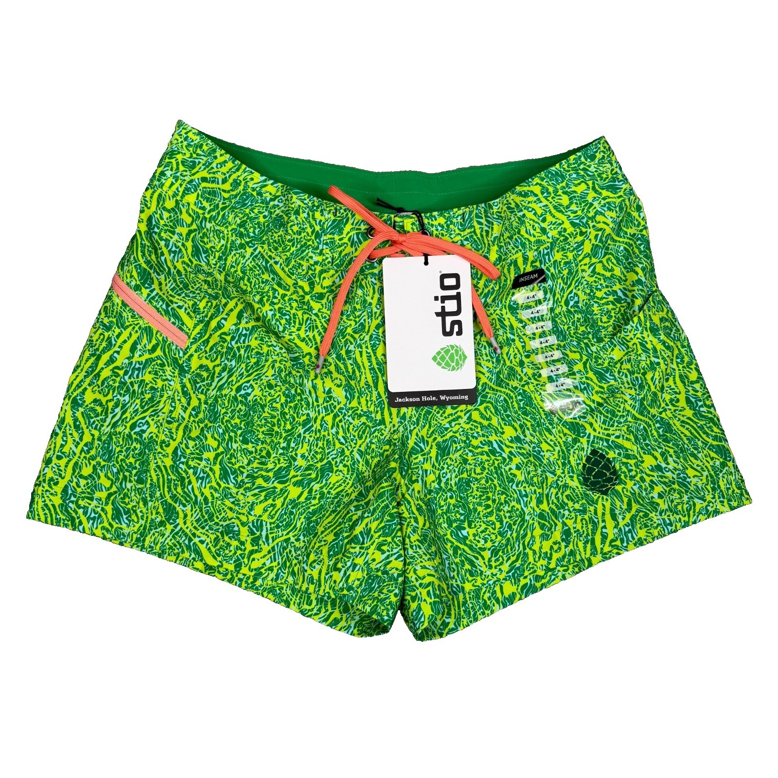 Stio CFS Board Short Womens 4 Green Waves 4″ Swim Hiking Beach UPF Quick Dry NWT