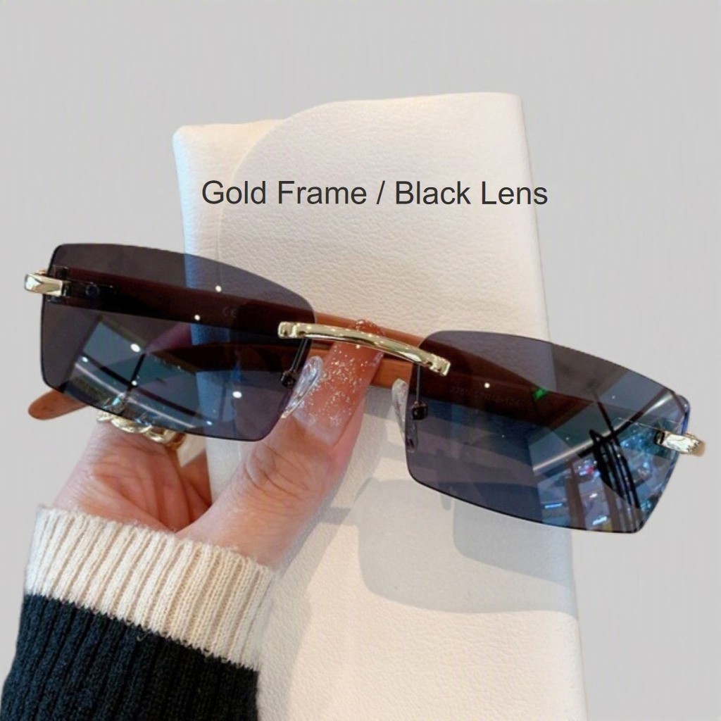 Frameless Sunglasses Women UV400 PC Lenses Lightweight Non-Polarized