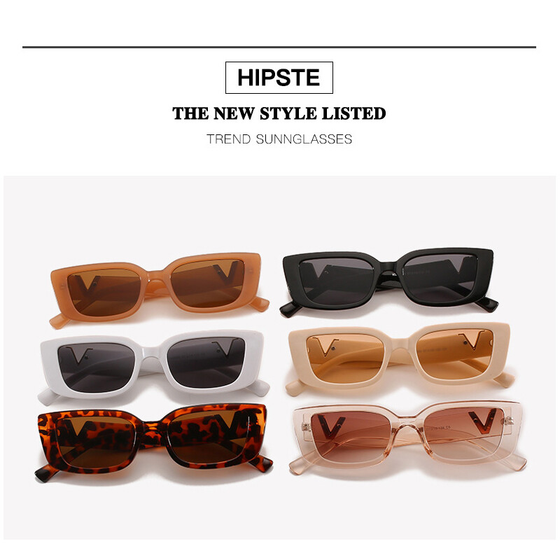 Small Rectangle Sunglasses for Women Men Vintage Trendy Rectangular Sunglasses