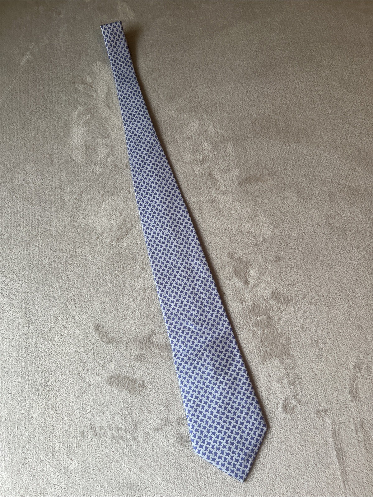 All Over State Of Texas Print 100% Silk Necktie By SINE DIE Lavender