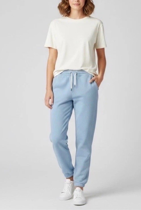 Vuori Laguna Pants Womens S Lounge Joggers Light Blue Drawstring Pockets VW437