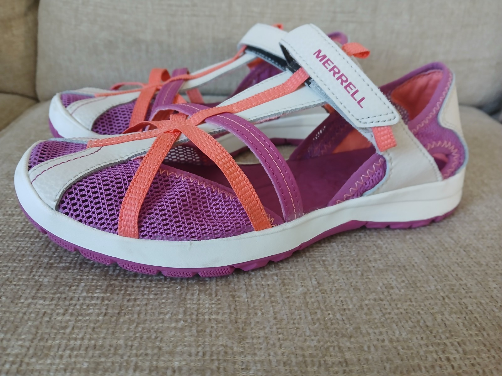 Merrell 61594 Purple Textile Synthetic Mesh Maryjane Strap Shoes Women Size 6