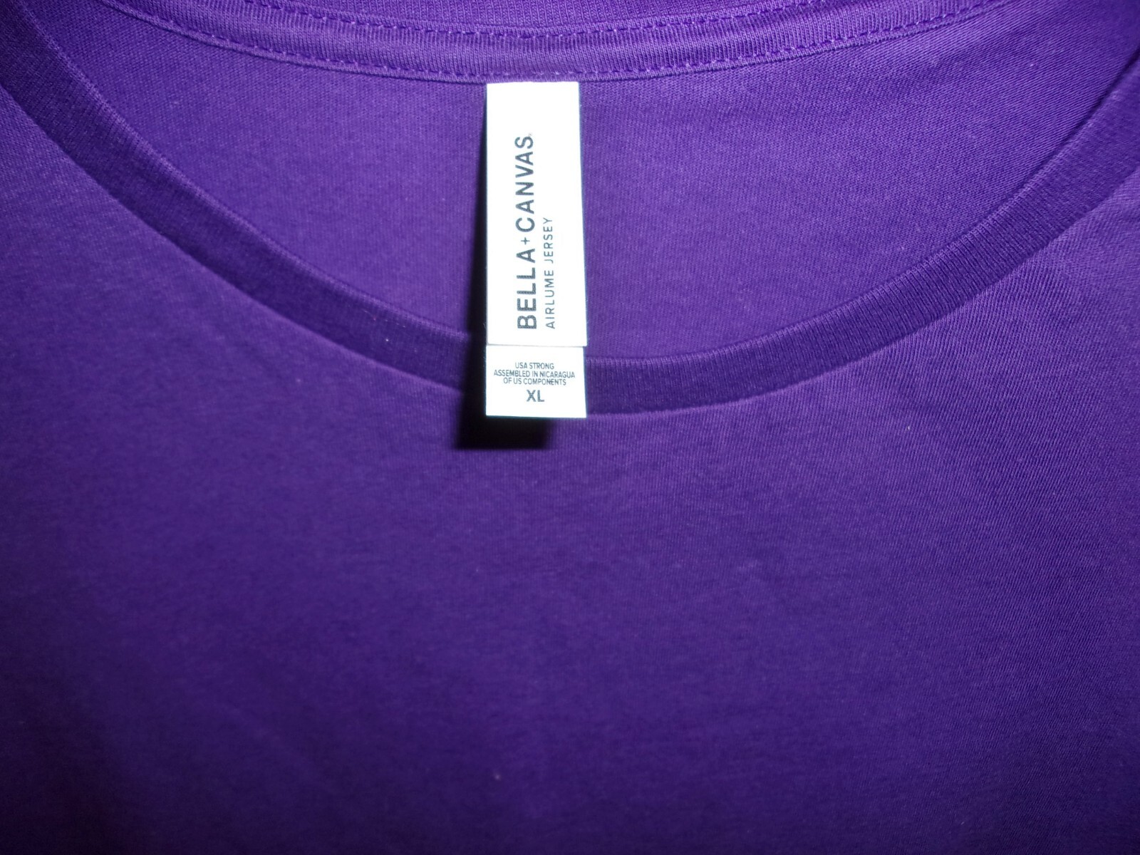 Bella+Canvas Short Sleeve Knit Top – 100% Cotton SOFT Airlume Jersey Purple XL