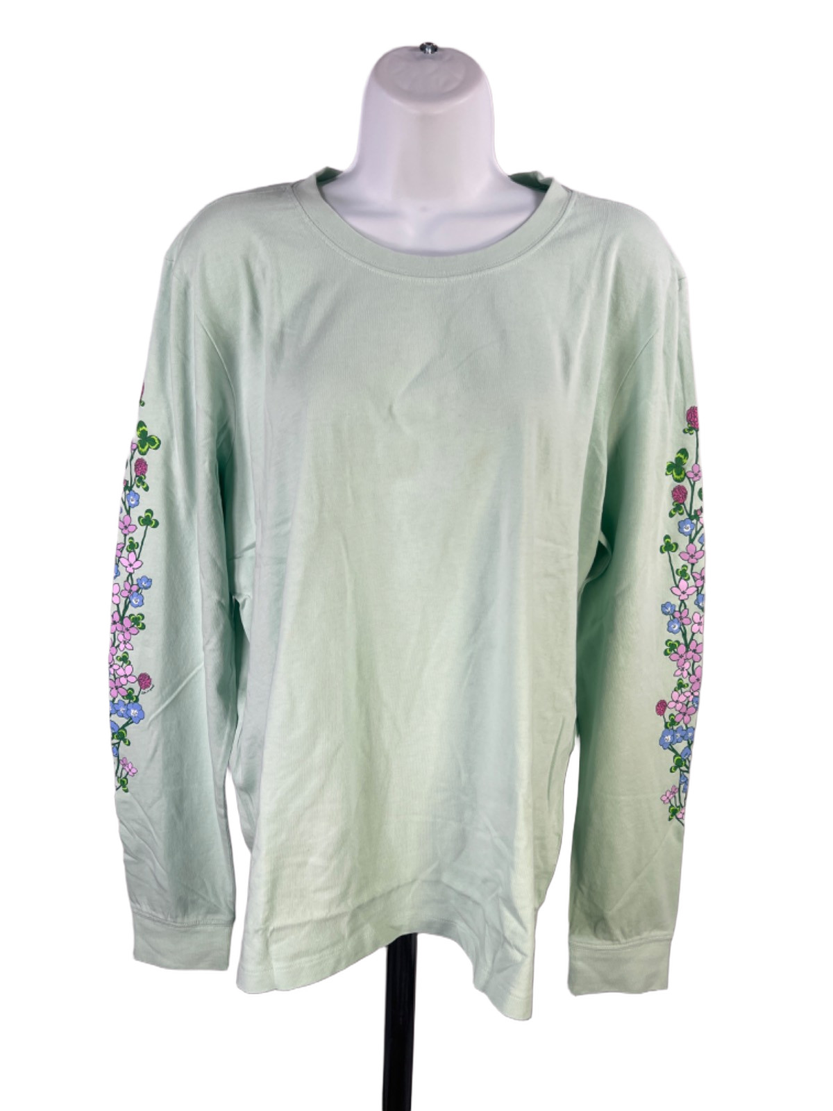Life is Good Women’s Green/Blue Crusher Wildflowers Long Sleeve Shirt – XL