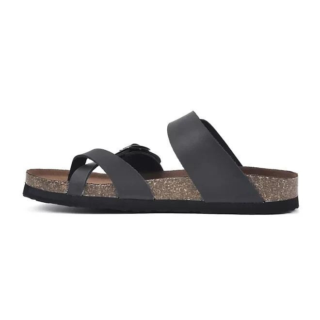 Mountain Sole Ladies Leather Sandal Size 6 Black