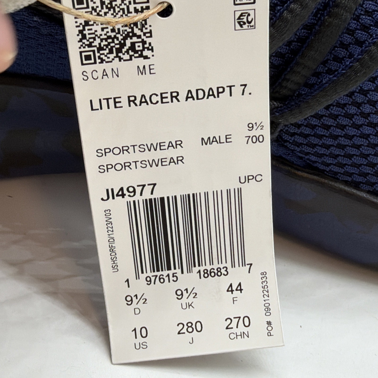 Adidas Lite Racer Adapt 7.0 Sneakers Men’s Size 10 Blue Sportswear JI4977