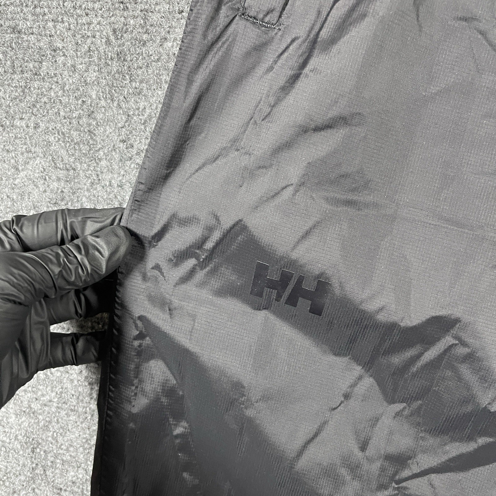 Helly Hansen Black Rain Pants 100% Polyamide Ankle Zip Strap Mens Size 2XL #1646