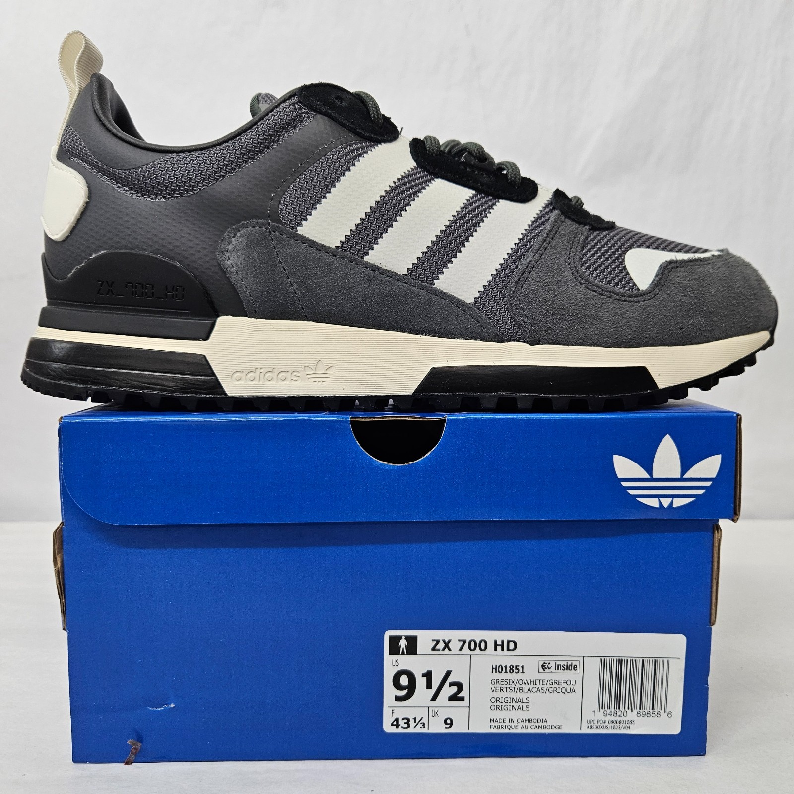 Adidas Originals ZX 700 HD Retro Sneakers H01851 Grey White Men’s Size 9.5