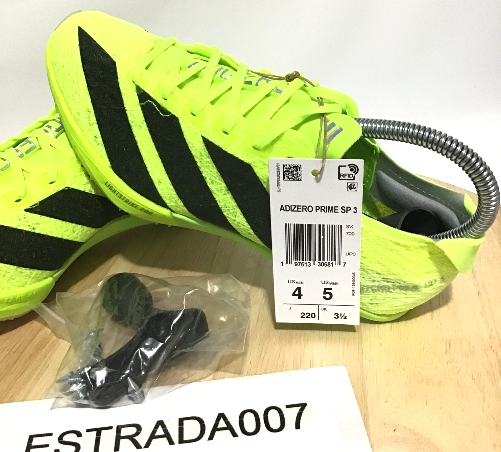 Adidas Adizero Prime SP 3 Volt Lucid Lemon Track Spikes 4 Men/5 Women – IH5800