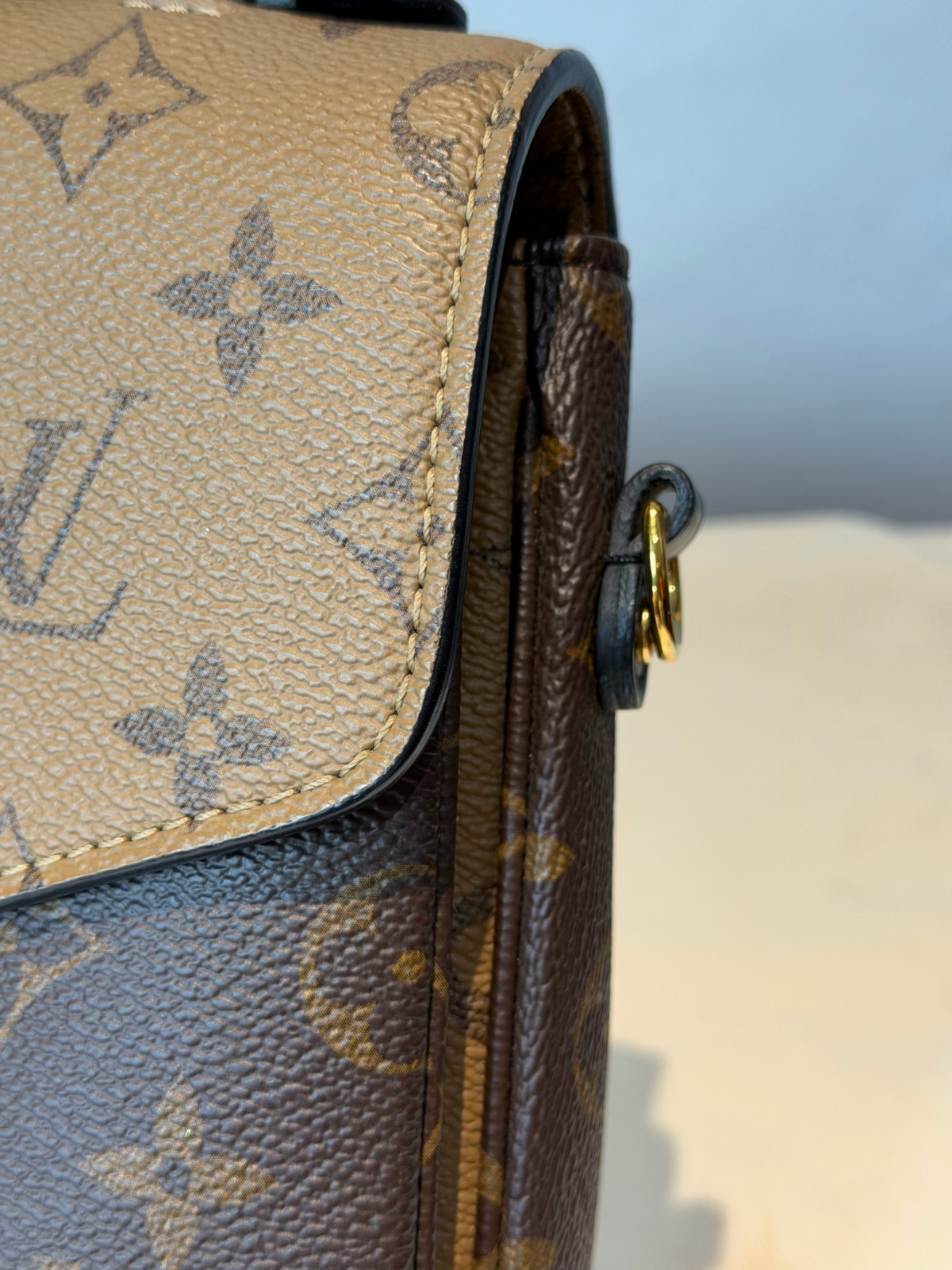 Authentic Louis Vuitton Pochette Metis Coated Canvas Crossbody Caramel eBay AG