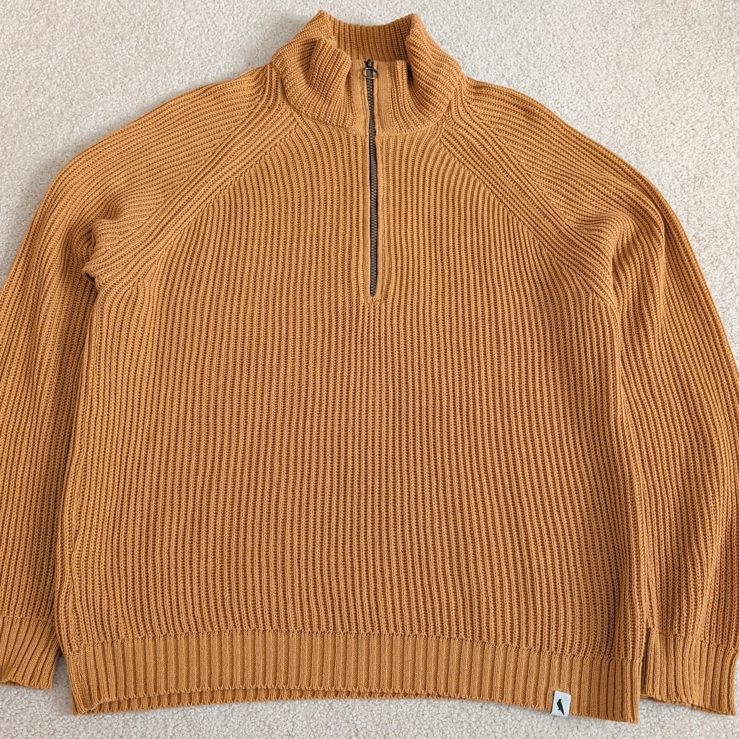 Peregrine Fisherman Sweater 1/4 Zip Pullover Cable England Brown Mens Large *