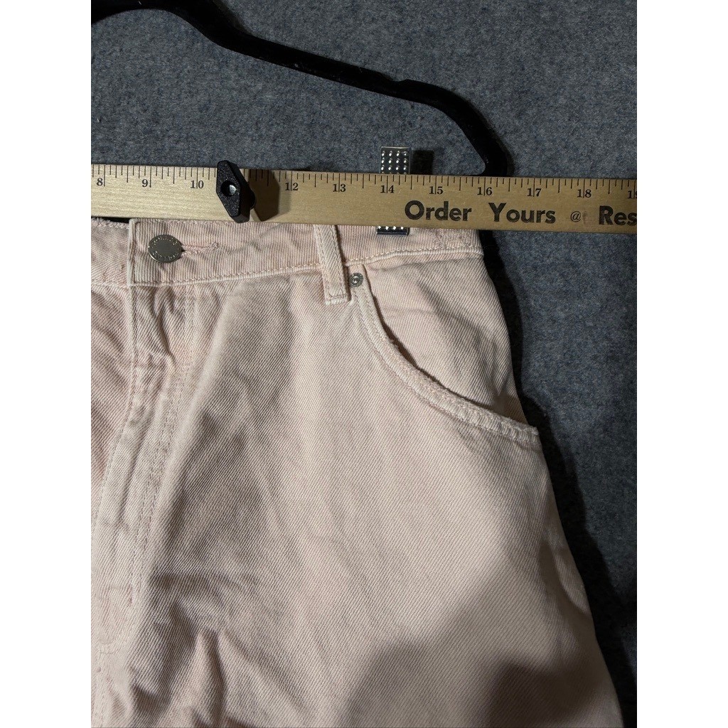 Rolla’s Dusters High Rise Slim Distressed Denim Shorts Pink Peach Size 32 14